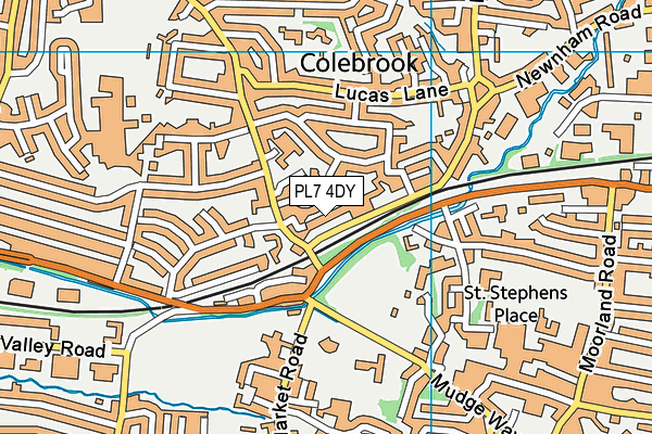 PL7 4DY map - OS VectorMap District (Ordnance Survey)