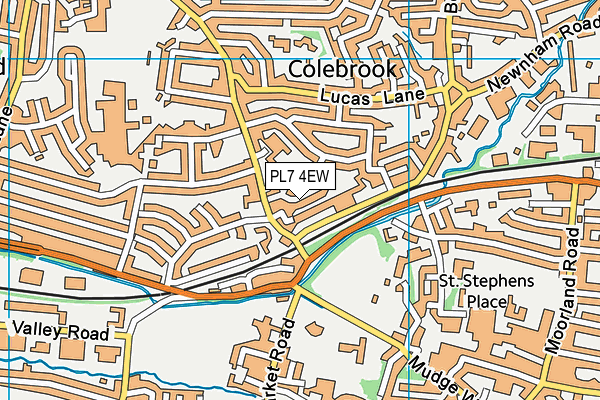 PL7 4EW map - OS VectorMap District (Ordnance Survey)