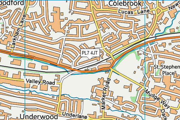 PL7 4JT map - OS VectorMap District (Ordnance Survey)