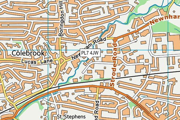 PL7 4JW map - OS VectorMap District (Ordnance Survey)