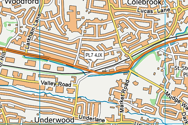 PL7 4JX map - OS VectorMap District (Ordnance Survey)