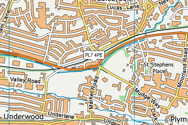 PL7 4PE map - OS VectorMap District (Ordnance Survey)