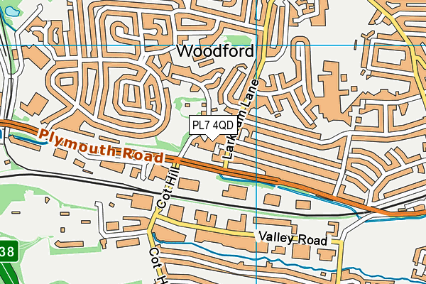 PL7 4QD map - OS VectorMap District (Ordnance Survey)