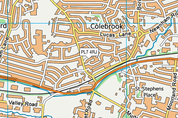 PL7 4RJ map - OS VectorMap District (Ordnance Survey)