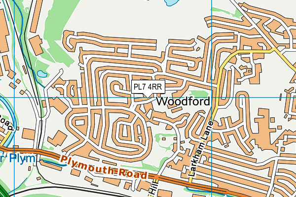 Woodford Primary School map (PL7 4RR) - OS VectorMap District (Ordnance Survey)