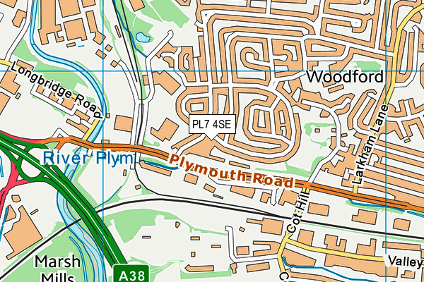 PL7 4SE map - OS VectorMap District (Ordnance Survey)