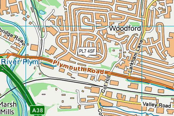 PL7 4SF map - OS VectorMap District (Ordnance Survey)