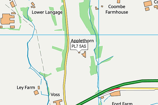 PL7 5AS map - OS VectorMap District (Ordnance Survey)