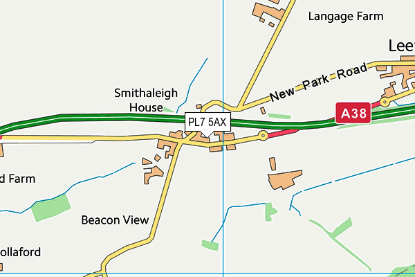 PL7 5AX map - OS VectorMap District (Ordnance Survey)