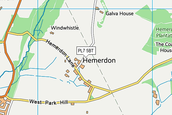 PL7 5BT map - OS VectorMap District (Ordnance Survey)