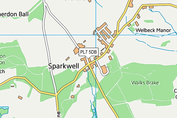 PL7 5DB map - OS VectorMap District (Ordnance Survey)