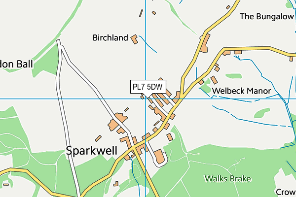 PL7 5DW map - OS VectorMap District (Ordnance Survey)