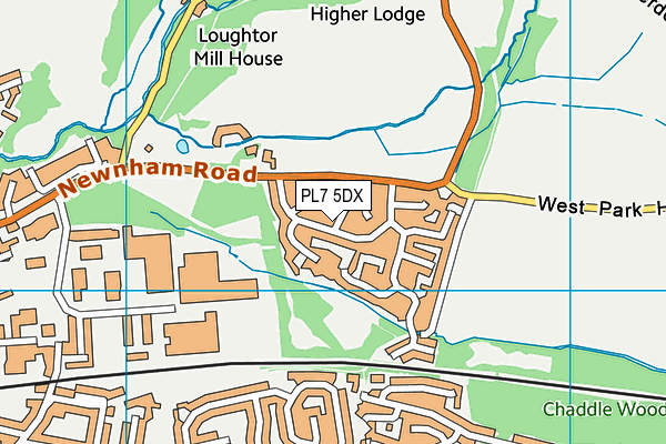 PL7 5DX map - OS VectorMap District (Ordnance Survey)