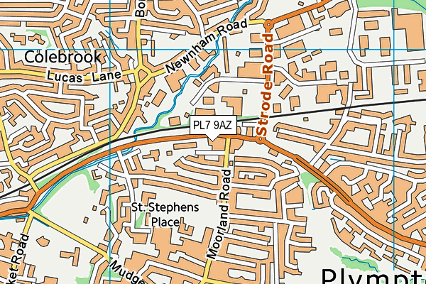 PL7 9AZ map - OS VectorMap District (Ordnance Survey)