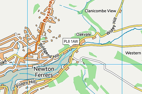PL8 1AW map - OS VectorMap District (Ordnance Survey)