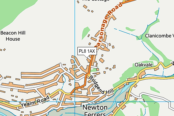 PL8 1AX map - OS VectorMap District (Ordnance Survey)