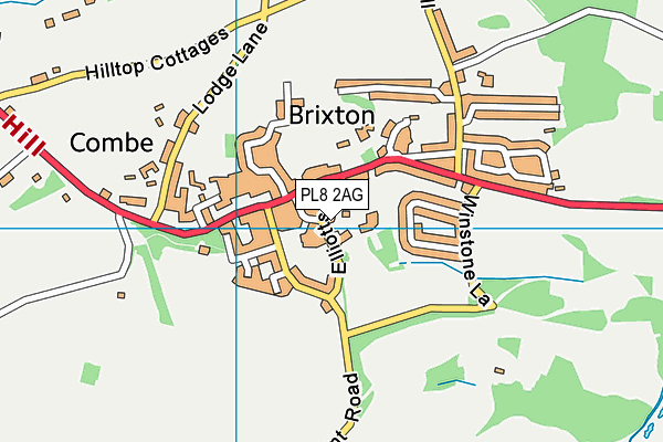 Brixton St Marys Church Of England Primary School map (PL8 2AG) - OS VectorMap District (Ordnance Survey)