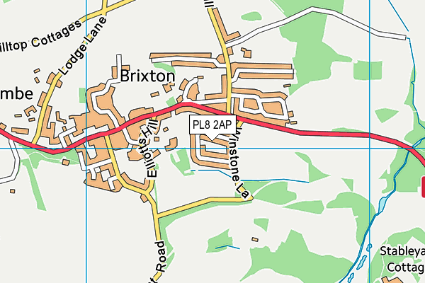 PL8 2AP map - OS VectorMap District (Ordnance Survey)