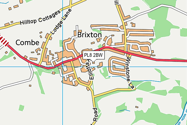 PL8 2BW map - OS VectorMap District (Ordnance Survey)