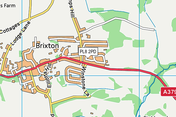 PL8 2PD map - OS VectorMap District (Ordnance Survey)