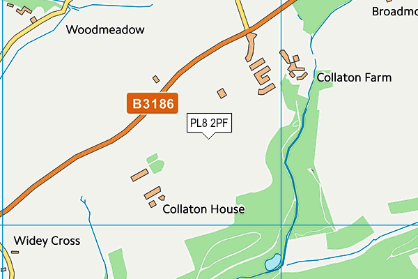 PL8 2PF map - OS VectorMap District (Ordnance Survey)