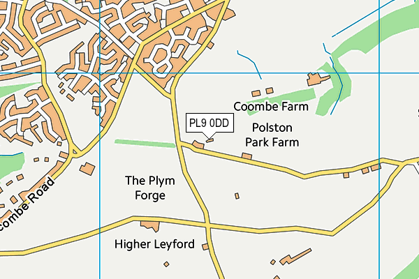 PL9 0DD map - OS VectorMap District (Ordnance Survey)