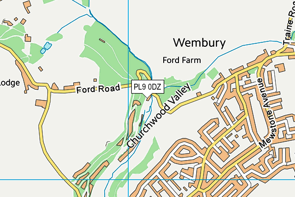 PL9 0DZ map - OS VectorMap District (Ordnance Survey)