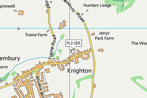 PL9 0ER map - OS VectorMap District (Ordnance Survey)