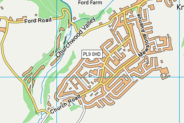 PL9 0HD map - OS VectorMap District (Ordnance Survey)