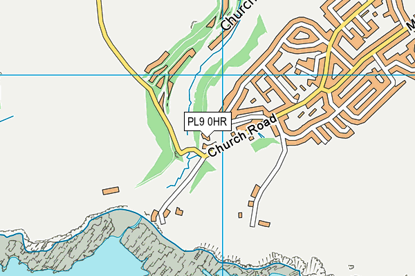 PL9 0HR map - OS VectorMap District (Ordnance Survey)