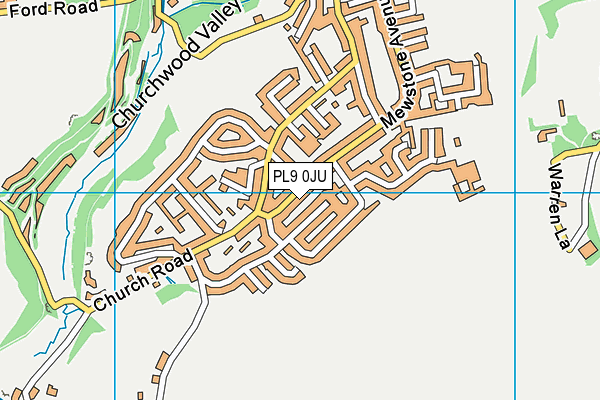 PL9 0JU map - OS VectorMap District (Ordnance Survey)