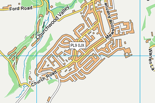 PL9 0JX map - OS VectorMap District (Ordnance Survey)