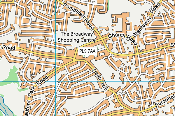 PL9 7AA map - OS VectorMap District (Ordnance Survey)