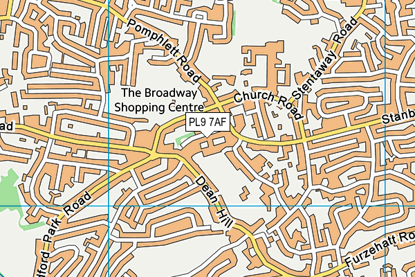 PL9 7AF map - OS VectorMap District (Ordnance Survey)