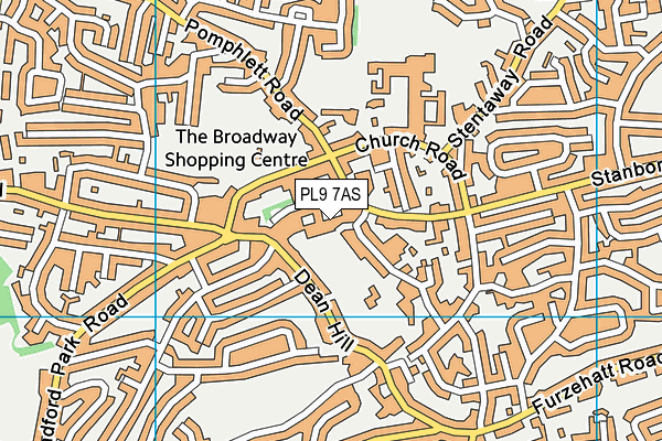 PL9 7AS map - OS VectorMap District (Ordnance Survey)