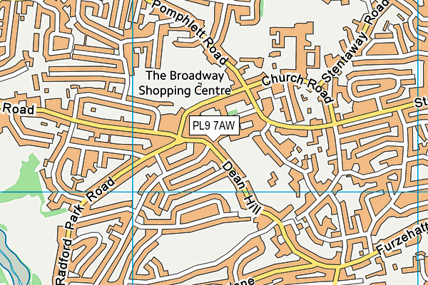 PL9 7AW map - OS VectorMap District (Ordnance Survey)