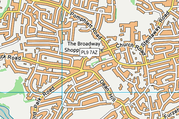 PL9 7AZ map - OS VectorMap District (Ordnance Survey)