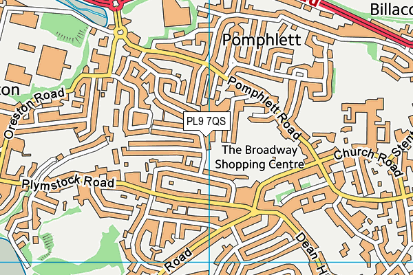 PL9 7QS map - OS VectorMap District (Ordnance Survey)