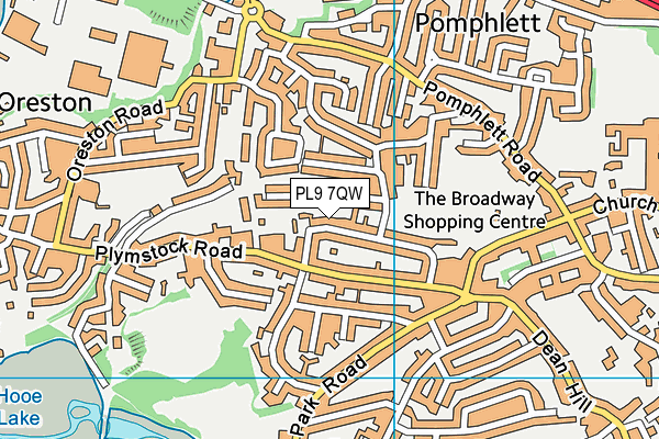 PL9 7QW map - OS VectorMap District (Ordnance Survey)