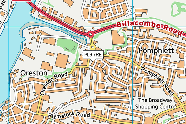 PL9 7RE map - OS VectorMap District (Ordnance Survey)