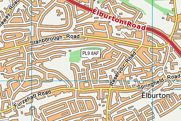 PL9 8AF map - OS VectorMap District (Ordnance Survey)