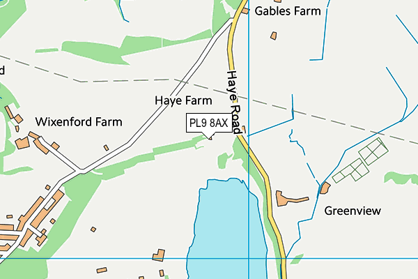 PL9 8AX map - OS VectorMap District (Ordnance Survey)