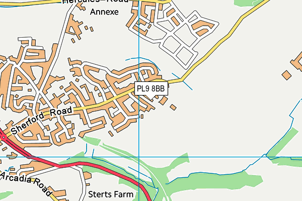 PL9 8BB map - OS VectorMap District (Ordnance Survey)