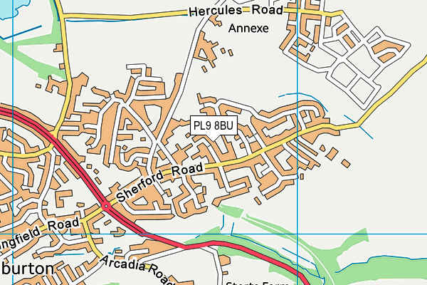 PL9 8BU map - OS VectorMap District (Ordnance Survey)