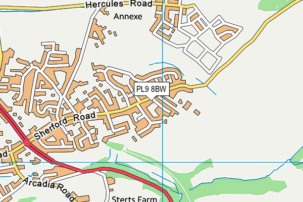 PL9 8BW map - OS VectorMap District (Ordnance Survey)