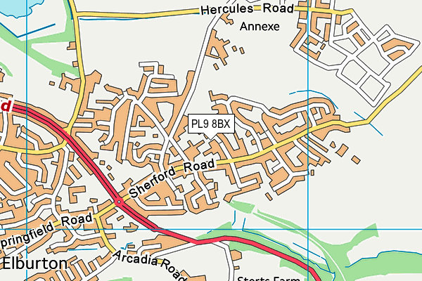 PL9 8BX map - OS VectorMap District (Ordnance Survey)