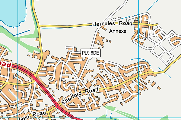 PL9 8DE map - OS VectorMap District (Ordnance Survey)