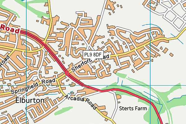 PL9 8DF map - OS VectorMap District (Ordnance Survey)