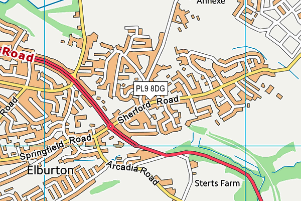 PL9 8DG map - OS VectorMap District (Ordnance Survey)