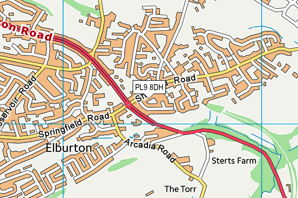 PL9 8DH map - OS VectorMap District (Ordnance Survey)